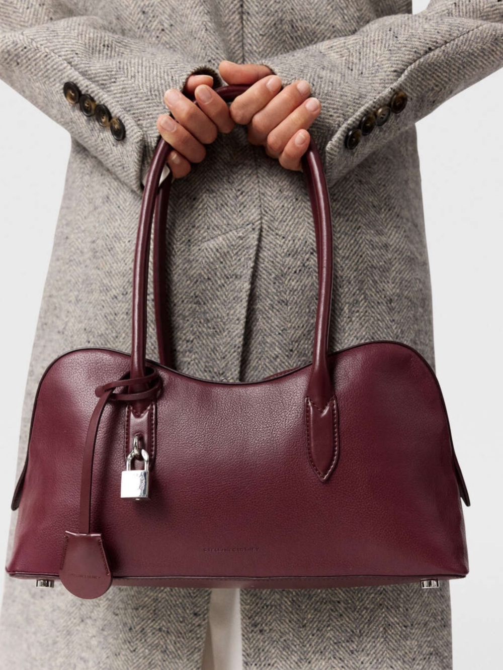 Stella McCartney Ryder Shoulder Bag Medium Size Bordeaux Red Authentic NWT